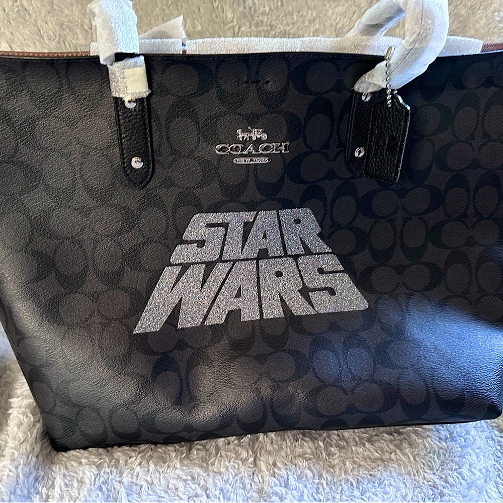 Star Wars X Coach Town Tote In Signature Canvas With Motif